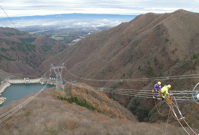 塩原線No.2~No.3電線補修工事